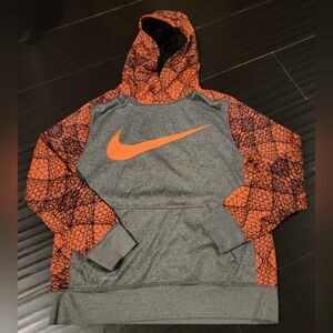 Nike Vibrant Orange and Gray Hoodie